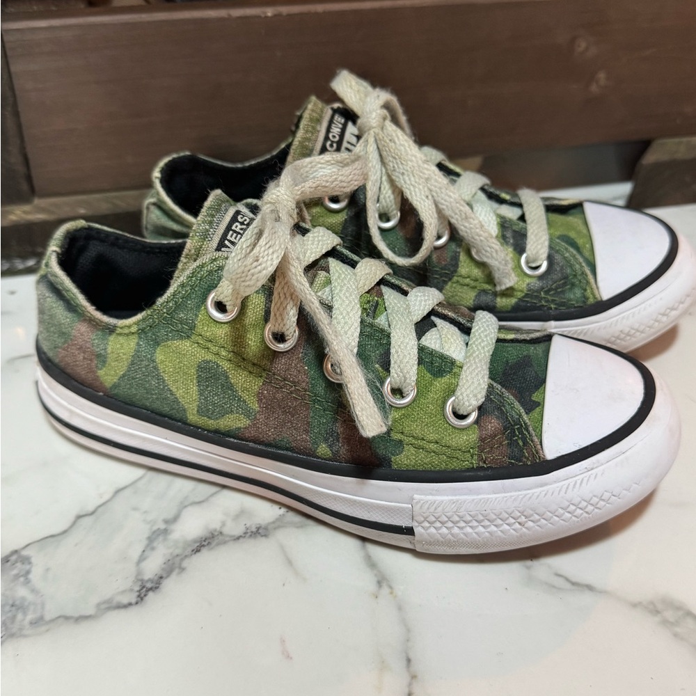 Converse Green Camouflage Low Top Sneakers
